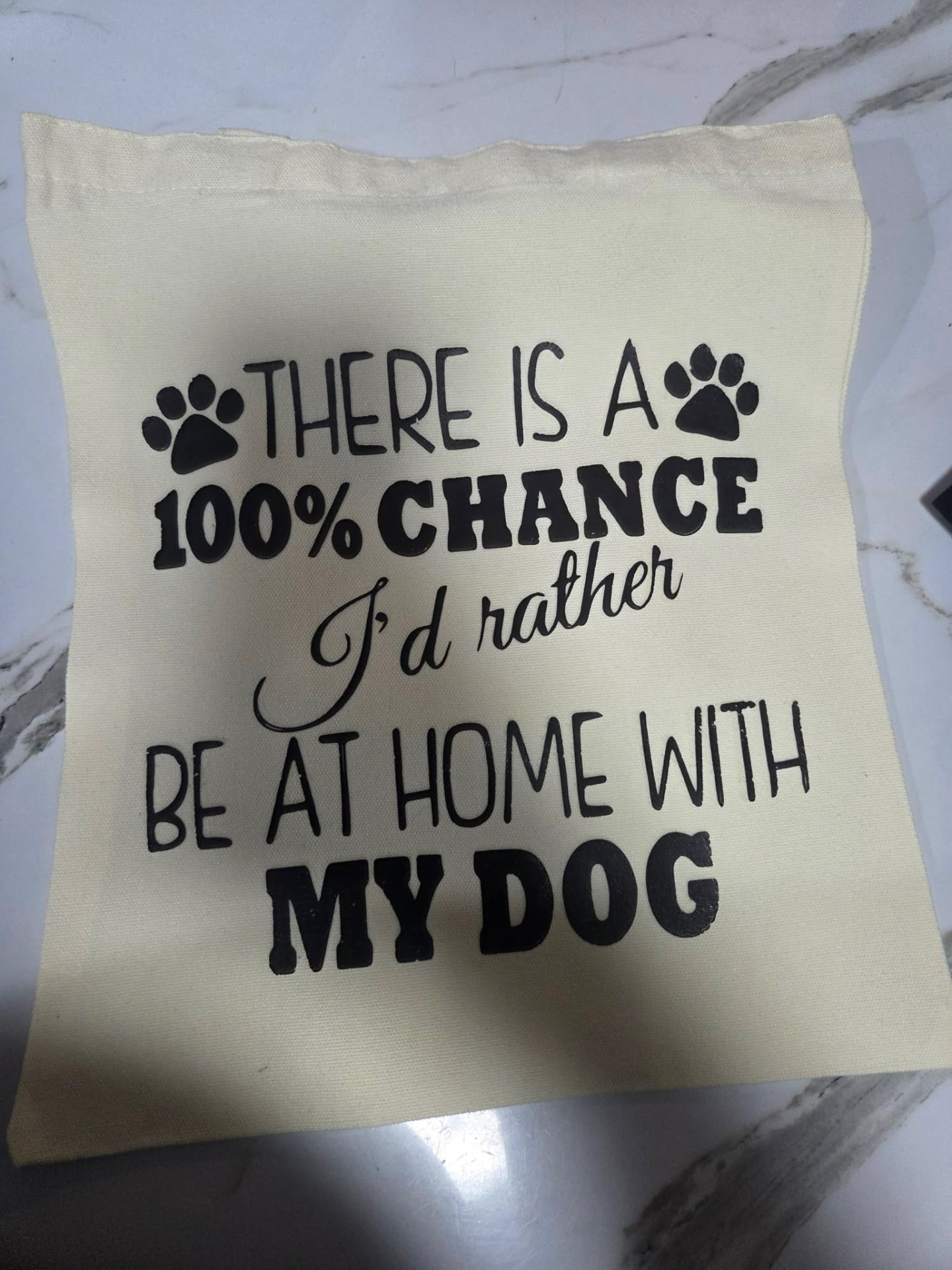 I'd Rather Be at Home With My Dog tote bag
